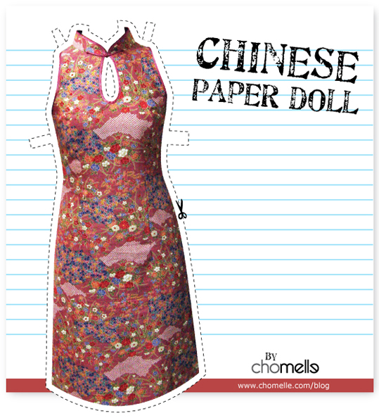 chomelle chinese paper doll