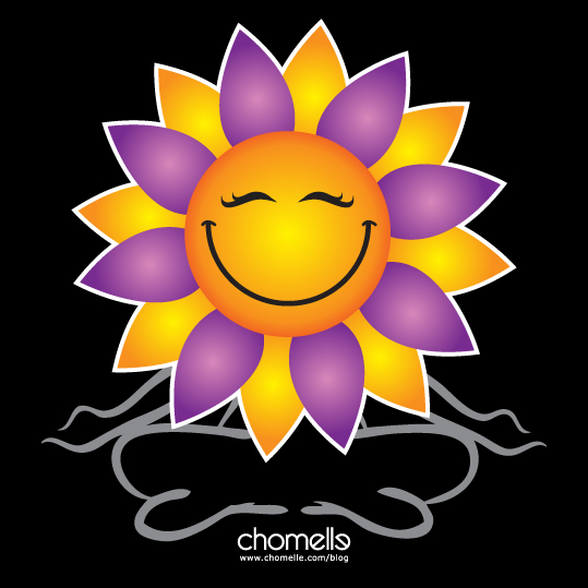 smiley sun lotus flower